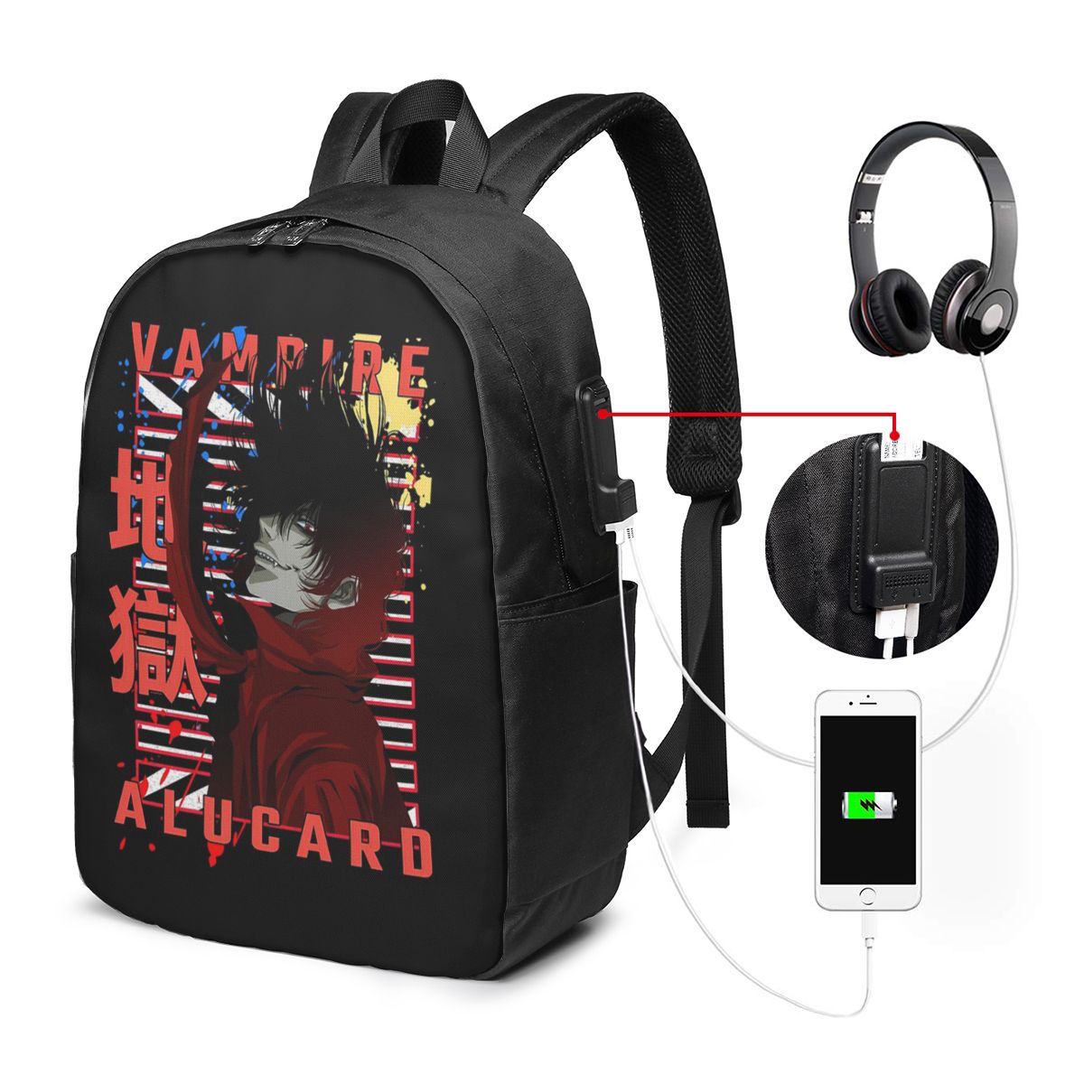 Backpacks - Alucard Hellsing Manga Backpack Travel Notebook