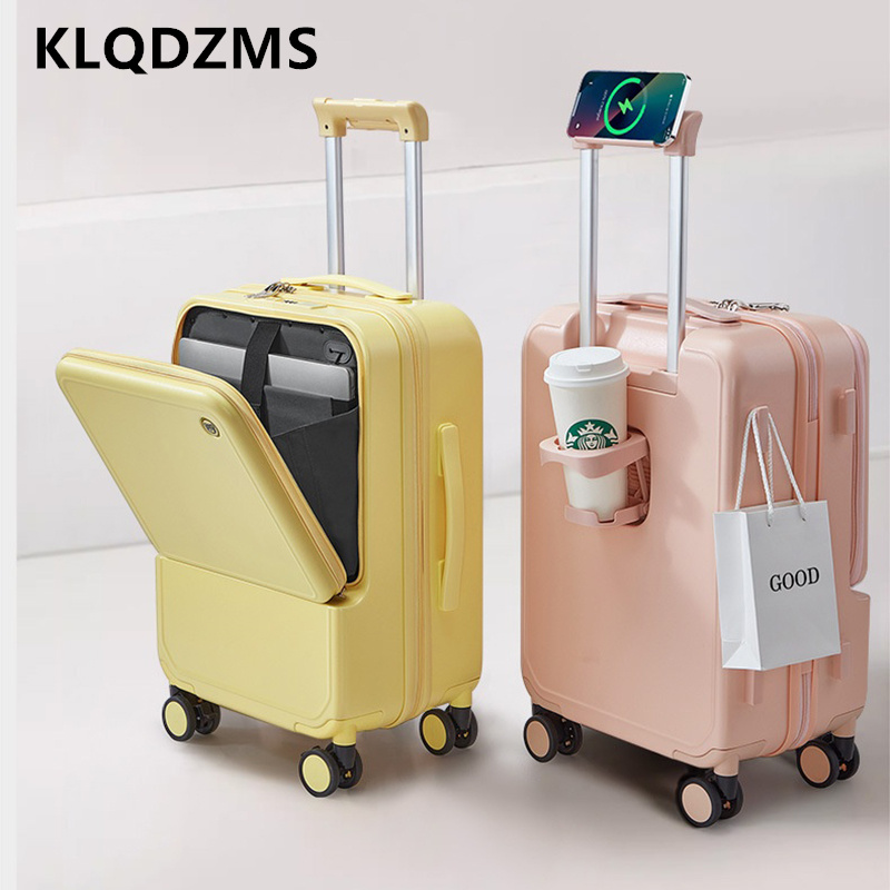 KLQDZMS Aluminum Frame Suitcas - огляд і ціна Front Opening Laptop Luggage 24 Inch