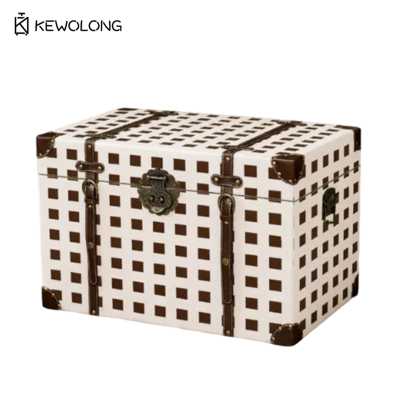 Vintage Plaid Print Wooden Sto - огляд і ціна Retro Vintage Trunk Suitcase