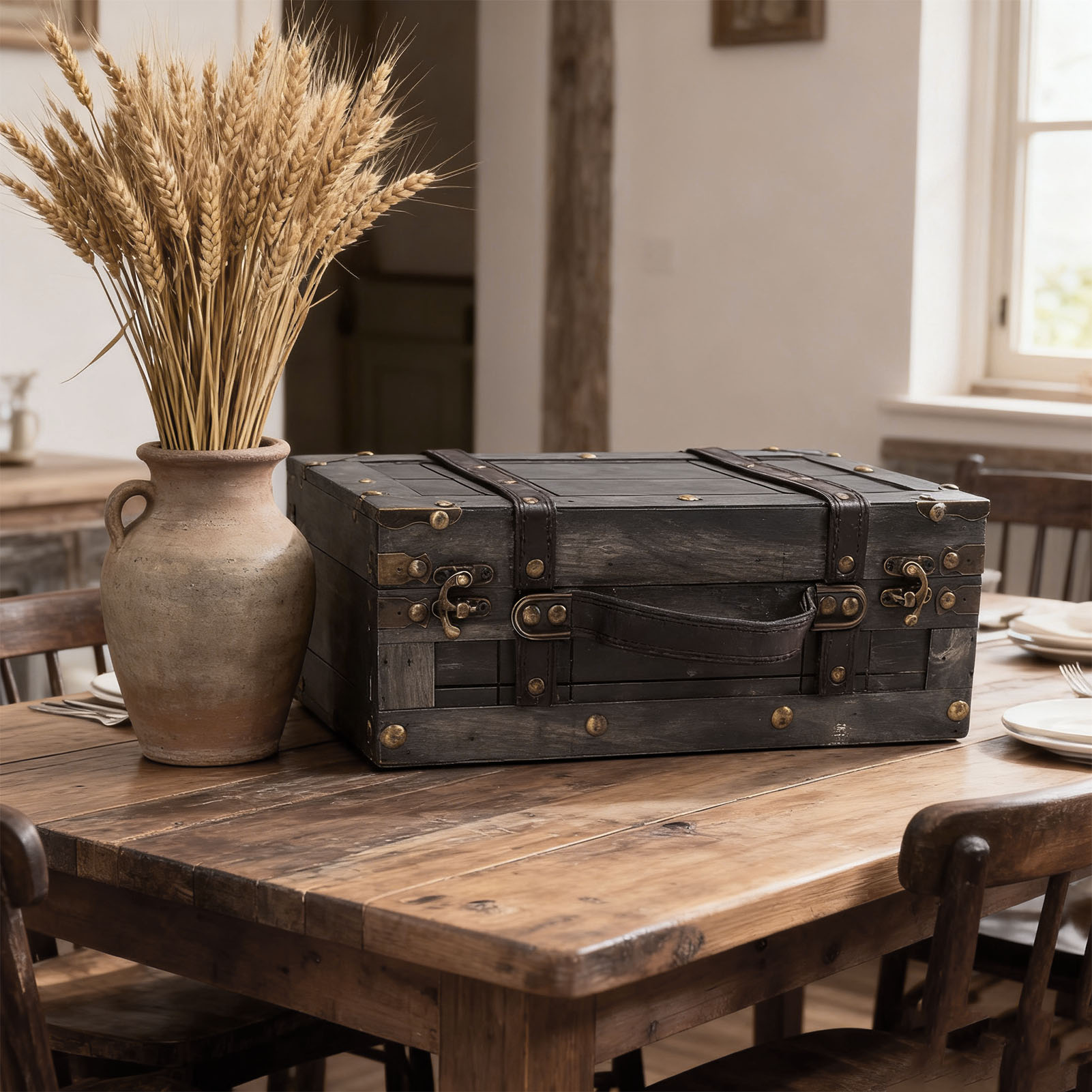 Wood Storage Trunk Wooden Ches - огляд і ціна Retro Vintage Trunk Suitcase