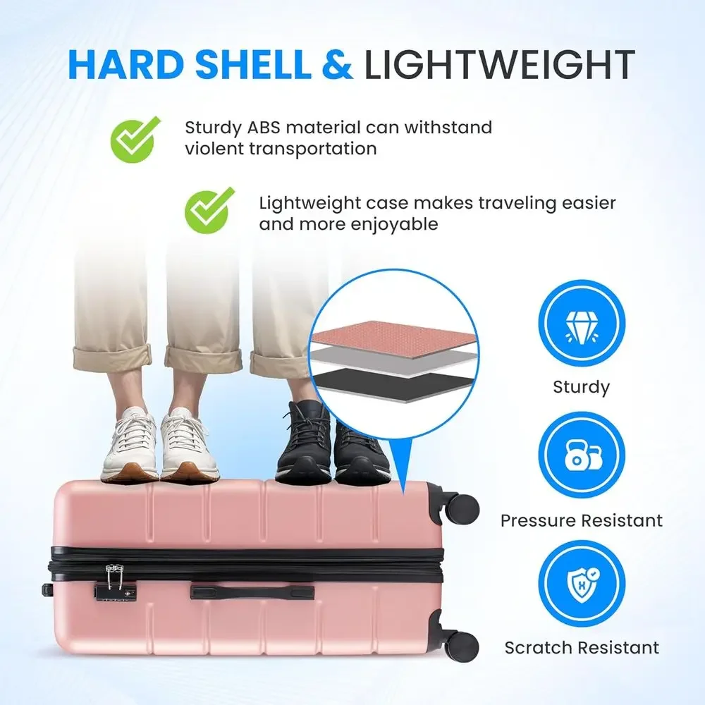 3-Piece Large Suitcase Set wit - огляд і ціна Expandable Hard Shell Luggage Set