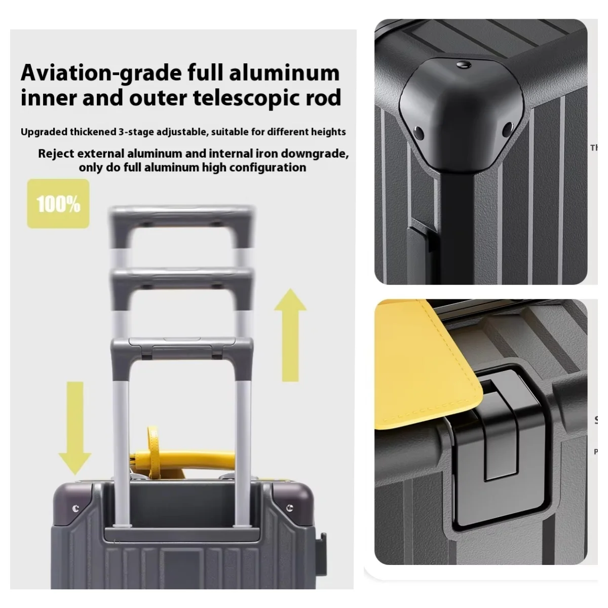 14‘’ Rolling Luggage Lightweig - огляд і ціна Aluminum Frame Carry On Luggage
