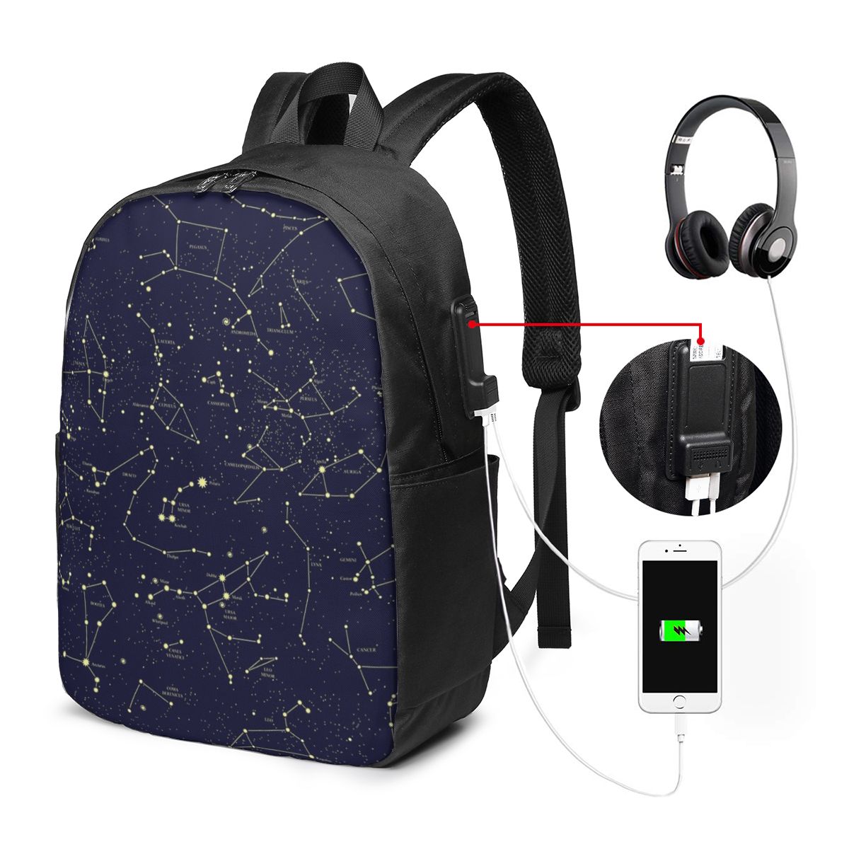 Night Sky Golden Celestial Sta - огляд і ціна Travel Bags