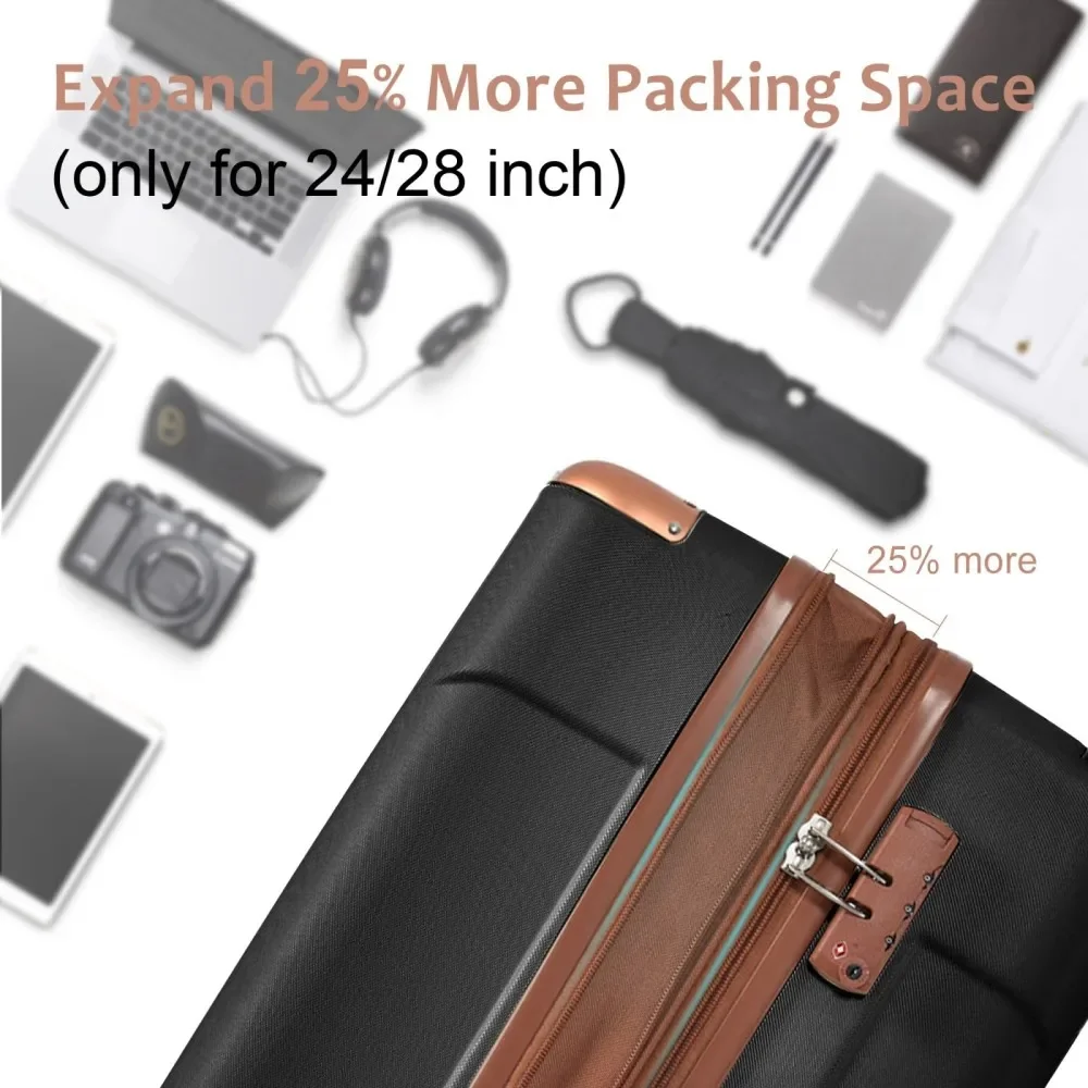 Luggage Sets 3 Piece, Expandab - огляд і ціна Expandable Hard Shell Luggage Set