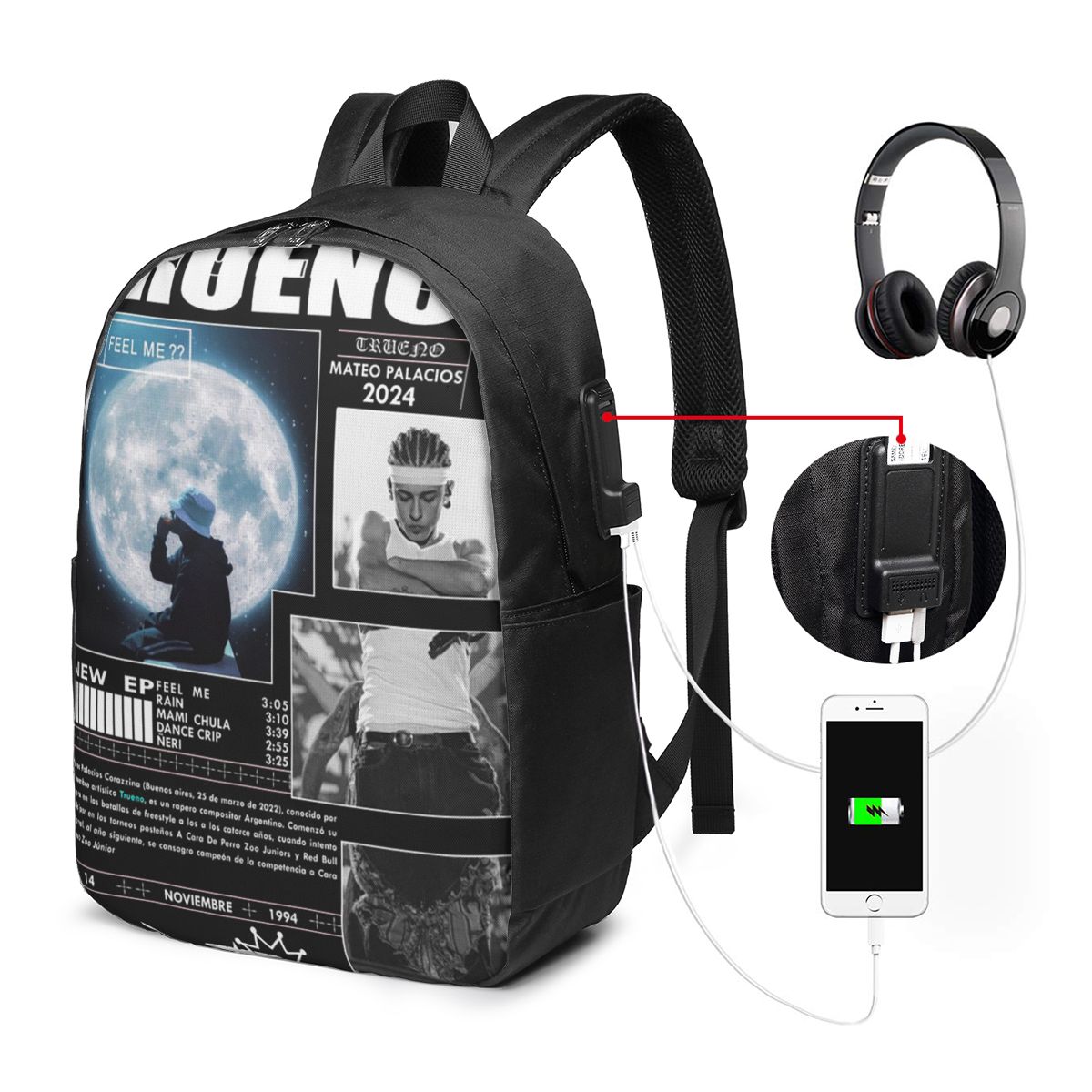 Funny Trueno Hip Hop Rapper Ba - огляд і ціна Travel Bags