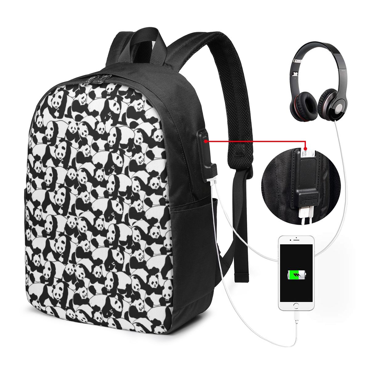 Panda Pattern Backpack Travel  - огляд і ціна Backpacks