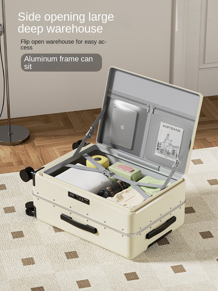 Side Opening Luggage 2025 New  - огляд і ціна Aluminum Frame Carry On Luggage