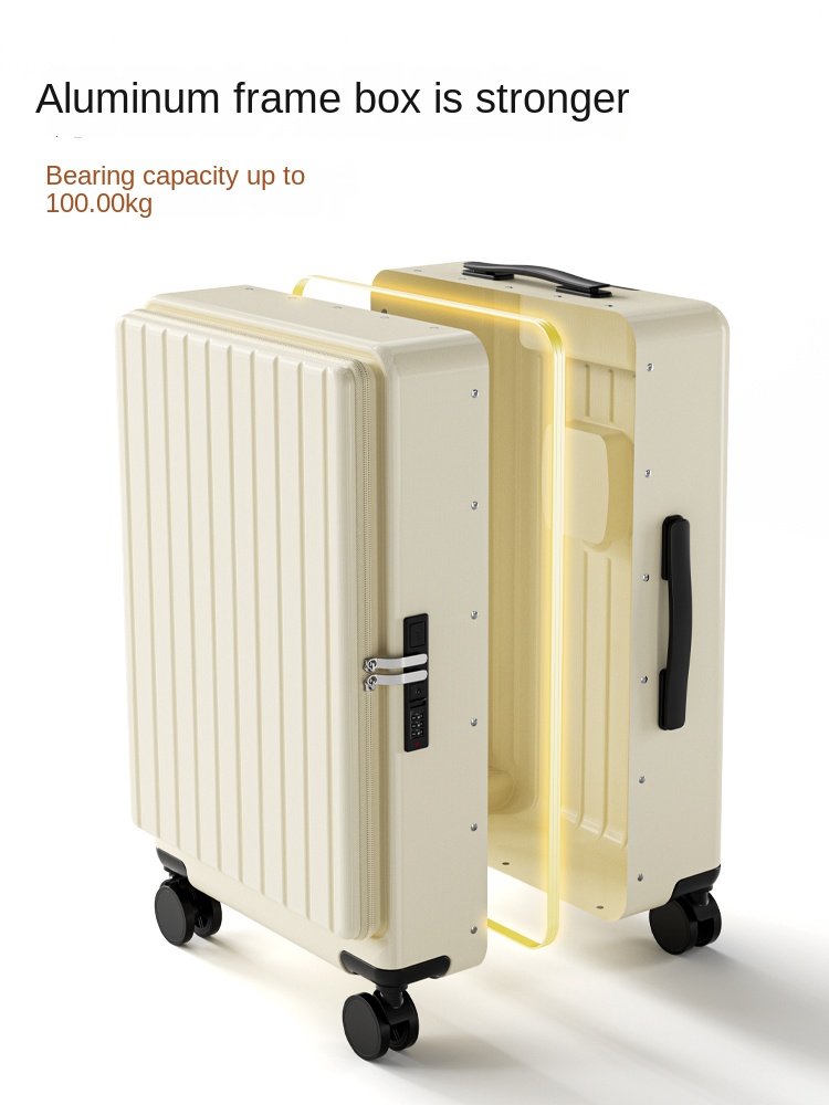 Side Opening Luggage 2025 New  - огляд і ціна Aluminum Frame Carry On Luggage